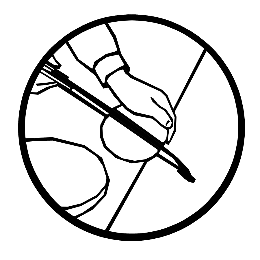 Dibujo en blanco y negro: dos manos abren el fruto con el filo de un machete; debajo, una de las mitades ya separada